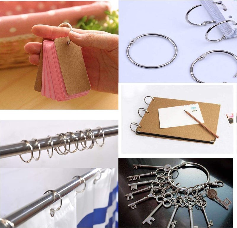 YOBZUO 1.5 Inch (40 Pack) Book Binder Rings, Office Loose Leaf, Nickel Plated Steel, Keychain Key Ring, Metal Book, Silver - Image 5